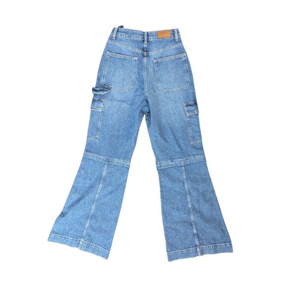 Social Tourist Flare Jeans Cargo Size 1 EUC - Picture 1 of 9